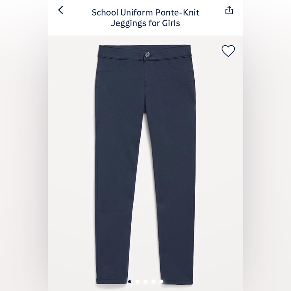 2 PAIRS Old Navy size 14 Navy Ponte-Knit Jeggings for Girls BNWT